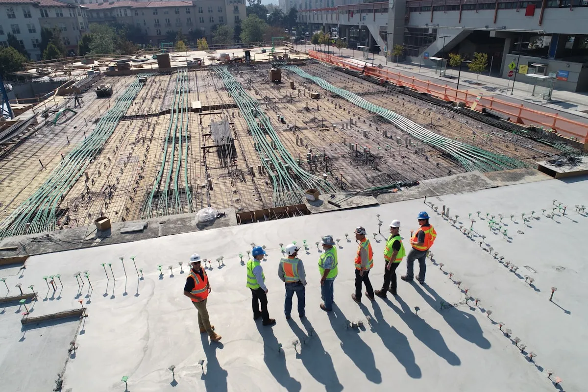 Construction team on a building site